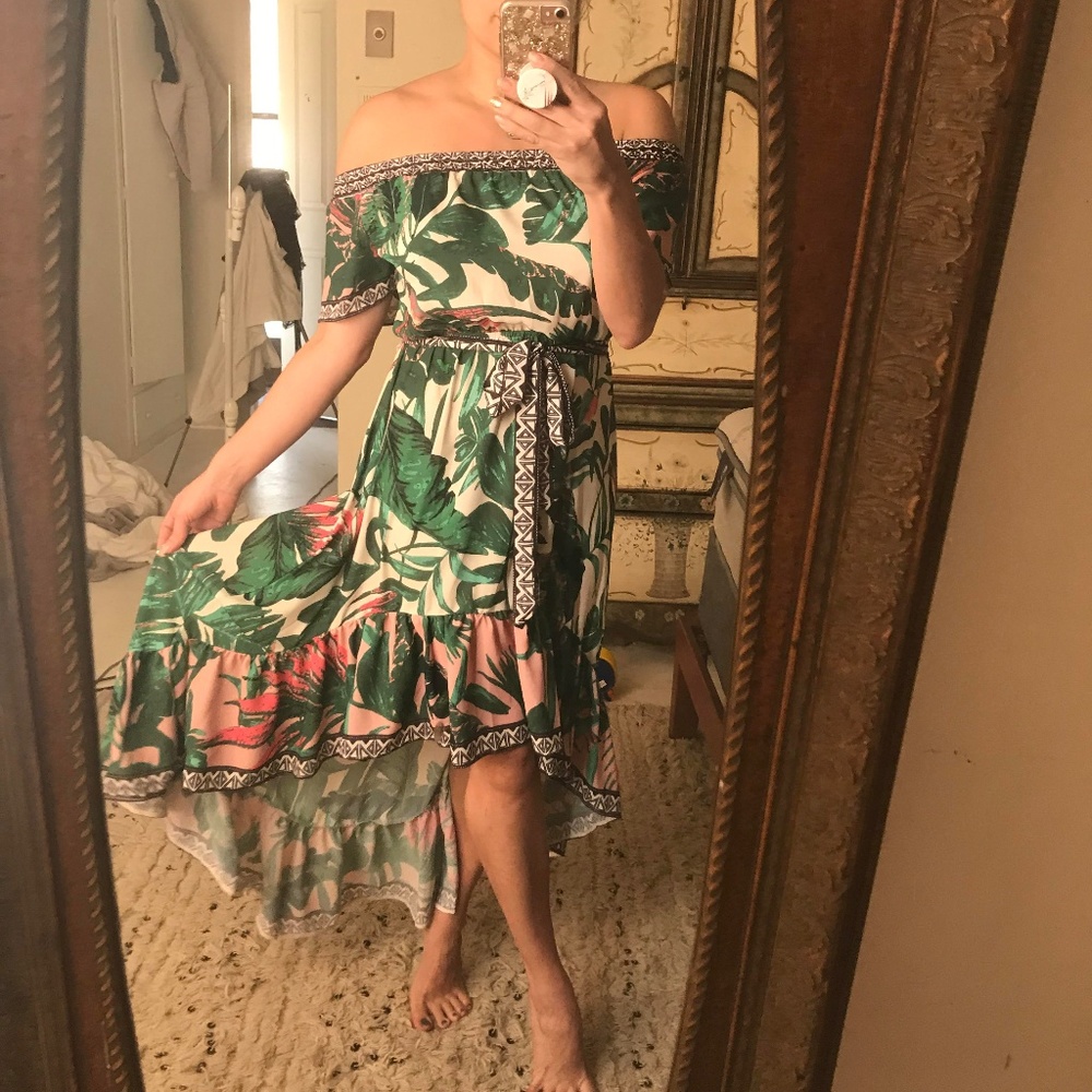 Palm Print Dress Maxi